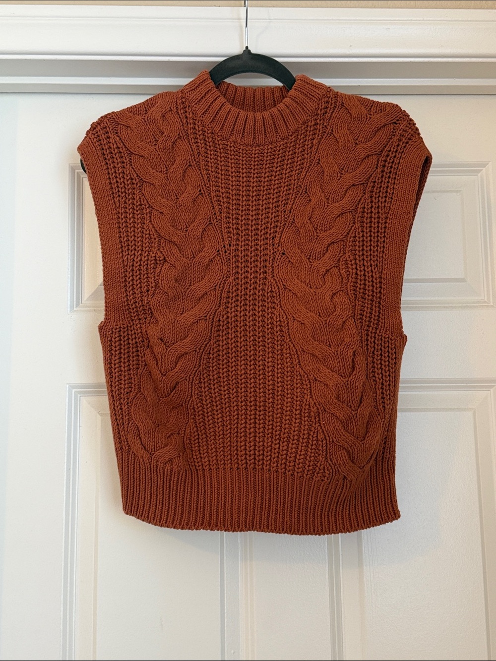 a new day Cable Knit Sleeveless Sweater Vest - Rust